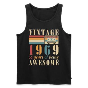 Vintage 1969 - Vintage Birthday Gift 1969 - Men's Premium Organic Tank Top - black - Front - Michal (187cm)