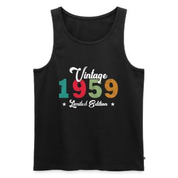 Geboren 1959 Jahrgang 1959 - Männer Premium Bio Tank Top - Schwarz - Vorne - AI Model Male 178 light (178cm)