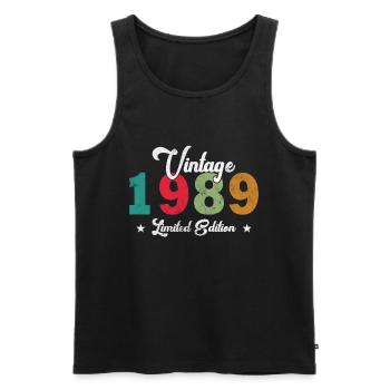 1989 Jahrgang Jahrgang 1989 Geburtstagsgeschenk - Männer Premium Bio Tank Top - Schwarz - Vorne - Michal (187cm)