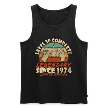 Level 50 Complete 50 Years 50th Birthday - Men's Premium Organic Tank Top - black - Front - Michal (187cm)