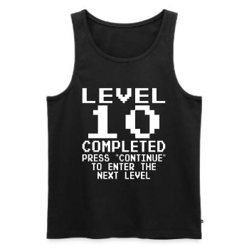 10th Birthday Boy Level 10 Years Complete - Men's Premium Organic Tank Top - black - Front - AI Model Male 178 light (178cm)