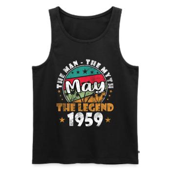 Mai 1959 Geburtstagsgeschenk Mai 1959 - 1959 Mai - Männer Premium Bio Tank Top - Schwarz - Vorne - Michal (187cm)