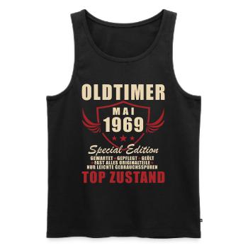 Vintage mai 1969 cadeau d’anniversaire pour homme - Débardeur bio Premium Homme - noir - Devant - Michal (187cm)