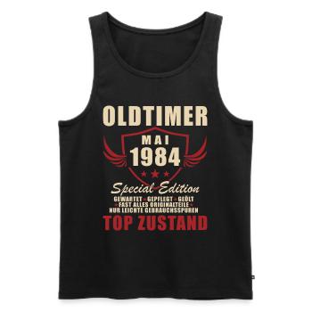 40th Birthday Man Vintage May Vintage 1984 - Men's Premium Organic Tank Top - black - Front - Michal (187cm)