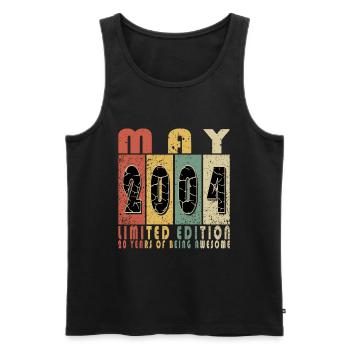 May 2004 Birthday Gift 2004 Vintage 2004 - Men's Premium Organic Tank Top - black - Front - AI Model Male 178 light (178cm)