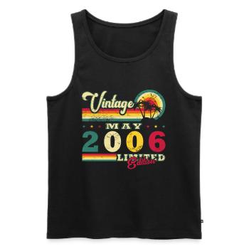 May 2006 Birthday May 2006 Gift 2006 May - Men's Premium Organic Tank Top - black - Front - Michal (187cm)