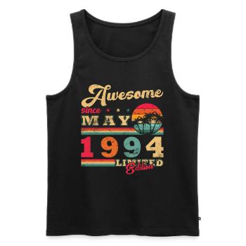Mai 1994 Geburtstagsgeschenk Mai 1994 - 1994 Mai - Männer Premium Bio Tank Top - Schwarz - Vorne - AI Model Male 178 light (178cm)
