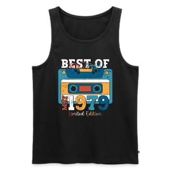 Mai 1979 Jahrgang 1979 Geburtstag 1979 Legende 79 - Männer Premium Bio Tank Top - Schwarz - Vorne - Michal (187cm)
