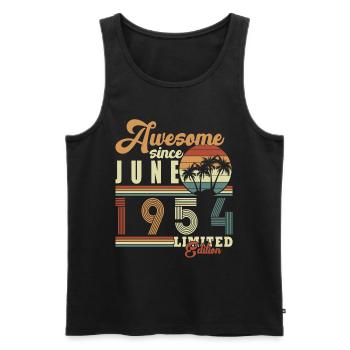 Born June 1954 Born June 1954 Birthday - Men's Premium Organic Tank Top - black - Front - Michal (187cm)