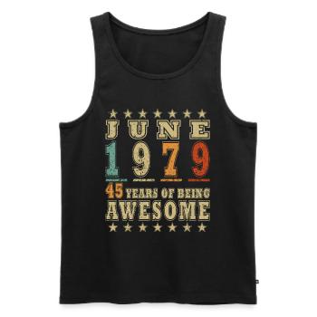Juni 1979. Juni 1979 Geburtstagsgeschenk. Juni - Männer Premium Bio Tank Top - Schwarz - Vorne - AI Model Male 178 light (178cm)