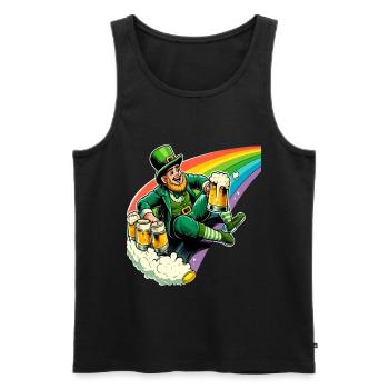Leprechaun (Leprechaun irlandais) sur Rainbow - Débardeur bio Premium Homme - noir - Devant - Michal (187cm)