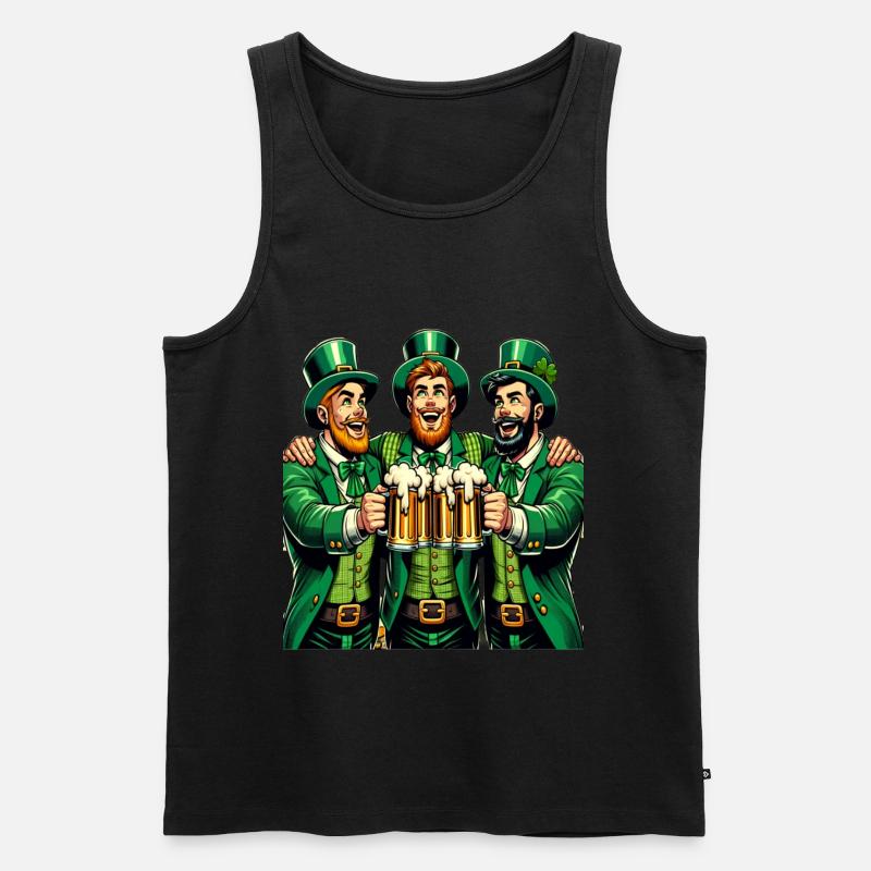Prost mit Freunden - Männer Premium Bio Tank Top - Schwarz