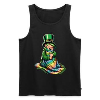 Lutin douillet (Leprechaun irlandais) - Débardeur bio Premium Homme - noir - Devant - Michal (187cm)
