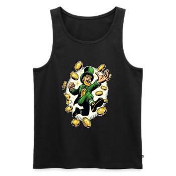 Lucky Leprechaun (Leprechaun irlandais) - Débardeur bio Premium Homme - noir - Devant - Michal (187cm)