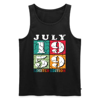 Juli 1959 Geburtstagsshirt Juli 1959 - Männer Premium Bio Tank Top - Schwarz - Vorne - Michal (187cm)