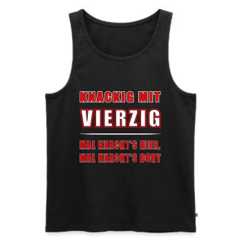 40. GEBURTSTAG 1984 KNACKIGE 40 - Männer Premium Bio Tank Top - Schwarz - Vorne - Michal (187cm)