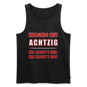 80. GEBURTSTAG 1944 KNACKIGE 80 - Männer Premium Bio Tank Top - Schwarz - Vorne - Michal (187cm)