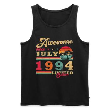 Jahrgang Juli 1994 Geburtstag 1994 Juli 1994 - Männer Premium Bio Tank Top - Schwarz - Vorne - Michal (187cm)