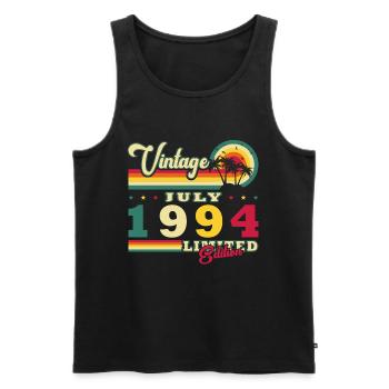 Made in July 1994 Vintage Anniversary 1994 - Men's Premium Organic Tank Top - black - Front - AI Model Male 178 light (178cm)