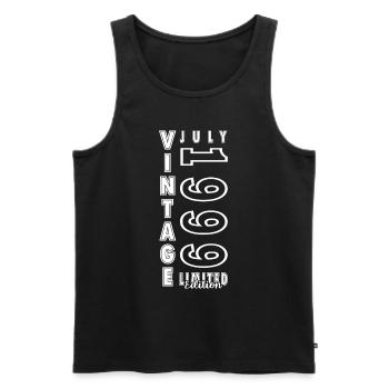 Vintage Juli 1999 Geburtstagsgeschenk Juli 1999 - Männer Premium Bio Tank Top - Schwarz - Vorne - Michal (187cm)