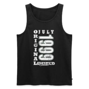 Geschenk Juli 1999 Jubiläum Juli 1999. Juli - Männer Premium Bio Tank Top - Schwarz - Vorne - Michal (187cm)