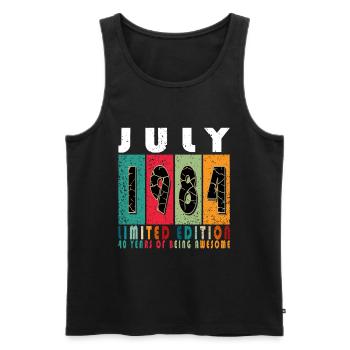 40th Birthday Original July 1984 Vintage 1984 - Men's Premium Organic Tank Top - black - Front - Michal (187cm)
