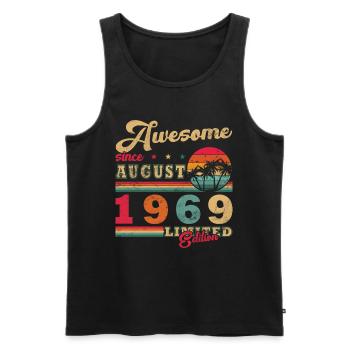 August 1969 Geburtstag im August 1969 Vintage 1969 - Männer Premium Bio Tank Top - Schwarz - Vorne - AI Model Male 178 light (178cm)