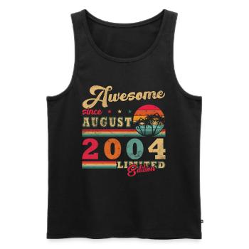 August 2004 Birthday in August 2004 Vintage 2004 - Men's Premium Organic Tank Top - black - Front - Michal (187cm)