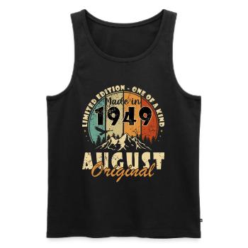 Août 1949 - Fabriqué en août 1949 - Débardeur bio Premium Homme - noir - Devant - Michal (187cm)