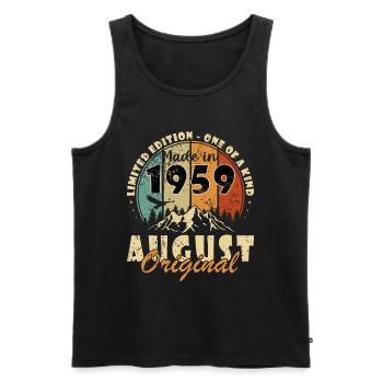 Août 1959 - Fabriqué en août 1959 - Débardeur bio Premium Homme - noir - Devant - Michal (187cm)