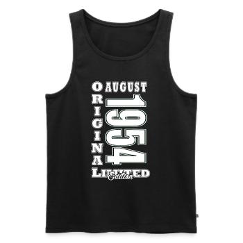 August 1954 - Gift Idea for August 1954 - 1954 - Men's Premium Organic Tank Top - black - Front - Michal (187cm)