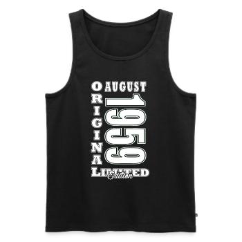 August 1959 - Geschenkidee Für August 1959 - 1959 - Männer Premium Bio Tank Top - Schwarz - Vorne - Michal (187cm)