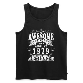 Awesome since August 1979 - Geburtstag - Männer Premium Bio Tank Top - Schwarz - Vorne - Michal (187cm)