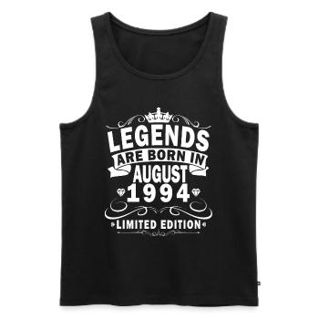 Août 1994 Légende depuis Août 1994 Millésime 1994 - Débardeur bio Premium Homme - noir - Devant - Michal (187cm)