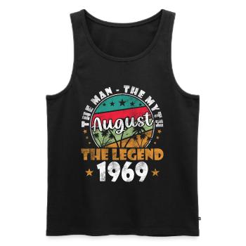 August 1969 Legende seit August 1969 Vintage 1969 - Männer Premium Bio Tank Top - Schwarz - Vorne - AI Model Male 178 light (178cm)