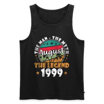 August 1999 Jubiläum 1999 - Legends August 1999 - Männer Premium Bio Tank Top - Schwarz - Vorne - Michal (187cm)