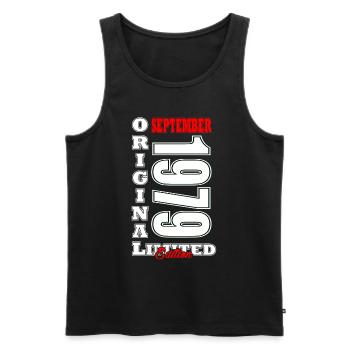 1979 September 1979 45th Anniversary Gift - Men's Premium Organic Tank Top - black - Front - Michal (187cm)