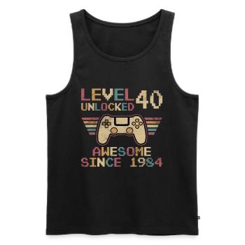 40th Birthday Man 40s 40th Level 40th Gift - Men's Premium Organic Tank Top - black - Front - Michal (187cm)