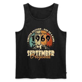 1969 September Birthday Born September 1969 - Men's Premium Organic Tank Top - black - Front - Michal (187cm)