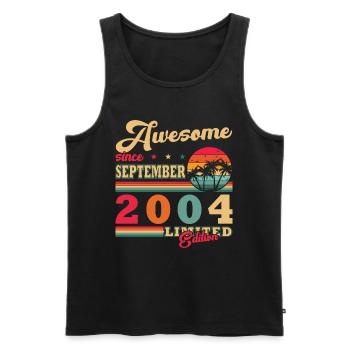 2004 September 2004 20th Birthday Gift 20 - Men's Premium Organic Tank Top - black - Front - Michal (187cm)