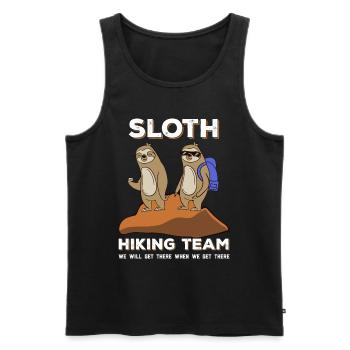 Sloth Hiking Mountaineering Climbing - Men's Premium Organic Tank Top - black - Front - Michal (187cm)