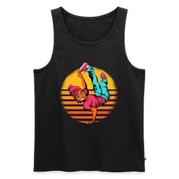 Dancer, Dancing, Illustration, Dancer - Men's Premium Organic Tank Top - black - Front - AI Model Male 178 light (178cm)