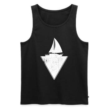 Sailboat - Men's Premium Organic Tank Top - black - Front - Michal (187cm)