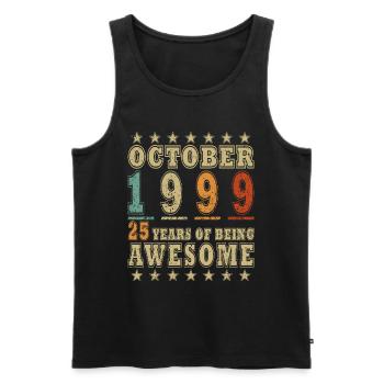 1999 October 1999 Jubilee October 1999 - Men's Premium Organic Tank Top - black - Front - AI Model Male 178 light (178cm)