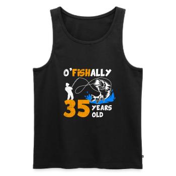 35 Years Angler Fishing Gift 35th Birthday - Men's Premium Organic Tank Top - black - Front - Michal (187cm)
