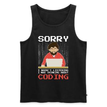 Programmer Software Developer Coder Sayings - Men's Premium Organic Tank Top - black - Front - AI Model Male 178 light (178cm)