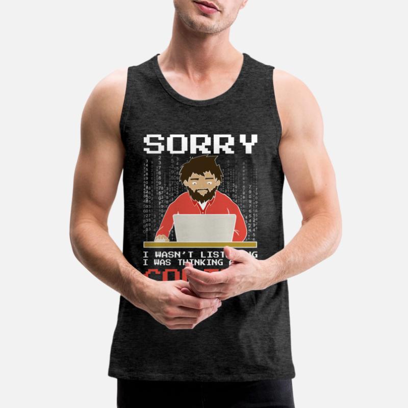 Programmer Software Developer Coder Sayings Men's Premium Organic Tank Top