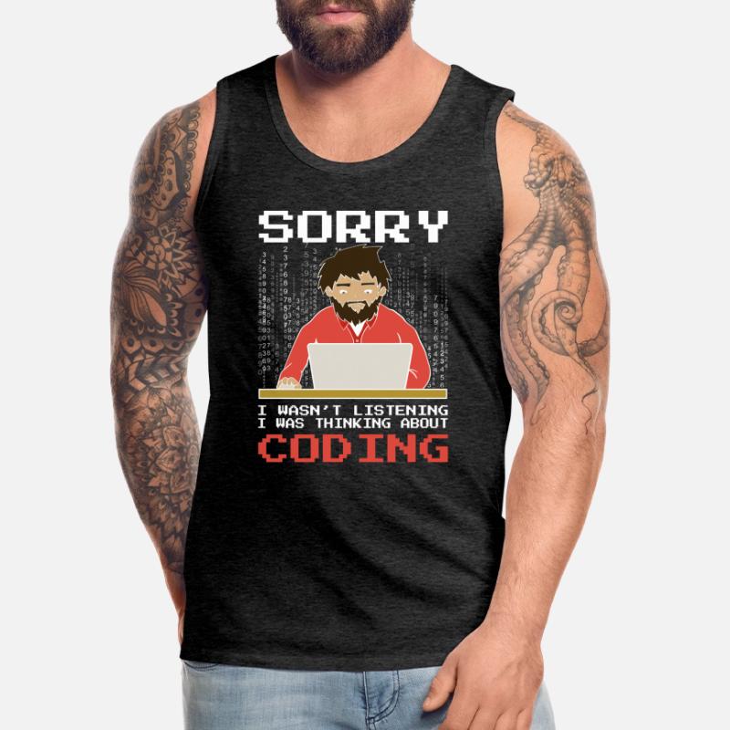 Programmer Software Developer Coder Sayings Men's Premium Organic Tank Top