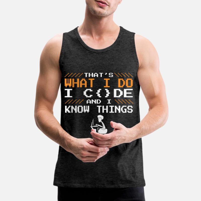 Cool Saying Développeur Codage Code de programmeur Débardeur bio Premium Homme