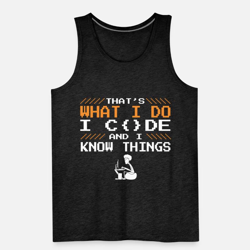 Cool Saying Développeur Codage Code de programmeur Débardeur bio Premium Homme